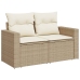 Set de sofás de jardín 11pzas con cojines ratán sintético beige