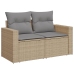 Set de sofás de jardín 11pzas con cojines ratán sintético beige