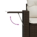 Set comedor de jardín 5 piezas y cojines ratán sintético marrón