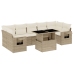 Set de sofás de jardín y cojines 8 piezas ratán sintético beige