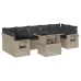 Set de sofás de jardín 8 pzas y cojines ratán sintético gris