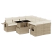 Set de sofás de jardín 9 pzas con cojines ratán sintético beige
