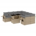 Set de sofás de jardín 9 pzas con cojines ratán sintético beige