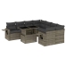 Set de muebles de jardín 9 pzas y cojines ratán sintético gris
