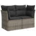 Set de muebles de jardín 9 pzas y cojines ratán sintético gris