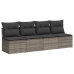 Set de muebles de jardín 9 pzas y cojines ratán sintético gris
