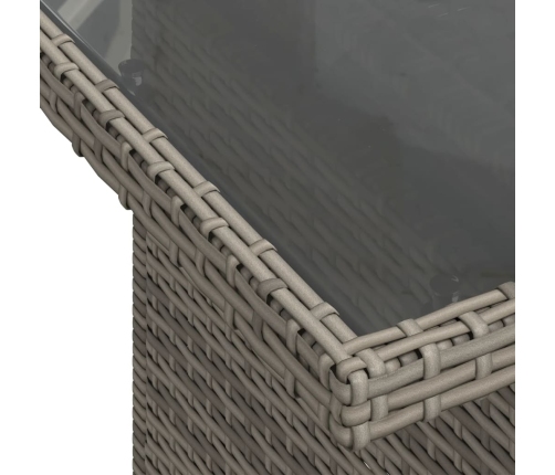 Set de muebles de jardín 9 pzas y cojines ratán sintético gris
