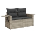 Set muebles jardín 9 pzas y cojines ratán sintético gris claro