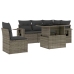 Set de muebles de jardín 6 pzas y cojines ratán sintético gris