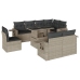 Set muebles jardín 9 pzas y cojines ratán sintético gris claro