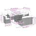 Set muebles jardín 9 pzas y cojines ratán sintético gris claro
