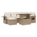 Set sofás de jardín 7 piezas y cojines ratán sintético beige