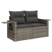 Set de sofás de jardín y cojines 8 piezas ratán sintético gris