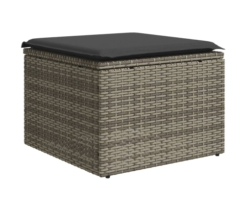 Set de sofás de jardín y cojines 8 piezas ratán sintético gris