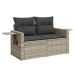 Set de sofás de jardín 8 pzas y cojines ratán sintético gris