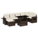 Set sofás de jardín 8 piezas y cojines ratán sintético marrón