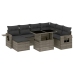 Set de sofás de jardín y cojines 8 piezas ratán sintético gris