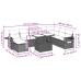 Set de sofás de jardín 8 piezas y cojines ratán sintético negro