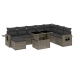Set de muebles de jardín 9 pzas y cojines ratán sintético gris
