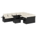 Set de sofás de jardín 10 pzas cojines ratán sintético negro