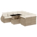 Set de sofás de jardín 9 pzas con cojines ratán sintético beige