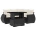 Set de muebles de jardín 5 pzas y cojines ratán sintético negro