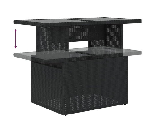 Set de muebles de jardín 5 pzas y cojines ratán sintético negro