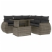 Set de muebles de jardín 6 pzas y cojines ratán sintético gris