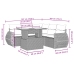 Set de muebles de jardín 6 pzas y cojines ratán sintético gris
