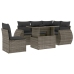 Set de muebles de jardín 6 pzas y cojines ratán sintético gris