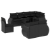 Set de sofás de jardín 8 piezas y cojines ratán sintético negro
