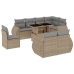 Set de sofás de jardín 9 pzas con cojines ratán sintético beige