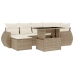 Set sofás de jardín 7 piezas y cojines ratán sintético beige