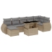 Set de sofás de jardín y cojines 8 piezas ratán sintético beige