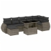 Set de sofás de jardín y cojines 8 piezas ratán sintético gris