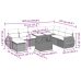 Set muebles jardín 9 pzas y cojines ratán sintético gris claro