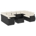 Set de sofás de jardín 10 pzas cojines ratán sintético negro