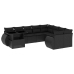 Set de sofás de jardín 10 pzas cojines ratán sintético negro