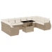 Set de sofás de jardín 11pzas con cojines ratán sintético beige