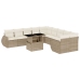 Set de sofás de jardín 11pzas con cojines ratán sintético beige