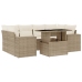 Set sofás de jardín 7 piezas y cojines ratán sintético beige