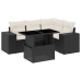 Set de muebles de jardín 5 pzas y cojines ratán sintético negro