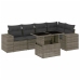 Set de muebles de jardín 6 pzas y cojines ratán sintético gris