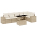 Set sofás de jardín 7 piezas y cojines ratán sintético beige