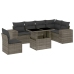 Set de sofás de jardín 7 pzas con cojines ratán sintético gris