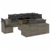 Set de muebles de jardín 9 pzas y cojines ratán sintético gris