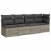 Set de muebles de jardín 9 pzas y cojines ratán sintético gris