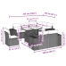 Set muebles jardín 9 pzas y cojines ratán sintético gris claro