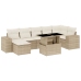 Set de sofás de jardín y cojines 8 piezas ratán sintético beige