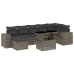 Set de sofás de jardín y cojines 8 piezas ratán sintético gris
